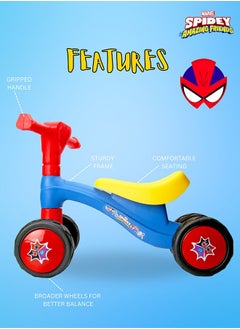MARVEL Spiderman Ride On Toys for Kids, Baby Ride on Scooter, Gift for Boys, Balance Bike Anti Skid No Pedal, Toddler Bicycle , 2 years-4 years, Red  - Image 4
