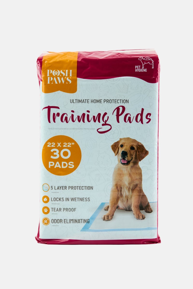 Posh Paws 5 Layer Protection 30 Pieces Training Pads, Multicolor  - Image 1