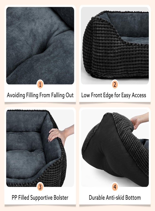 MIXJOY Dog Beds for Medium Dogs Washable, Rectangle Pet Bed Medium Size Dog, Orthopedic Sleeping Pet Sofa Bed, Soft Calming Cat Beds for Indoor Cats, Anti-Slip Bottom with Multiple Size - Image 4
