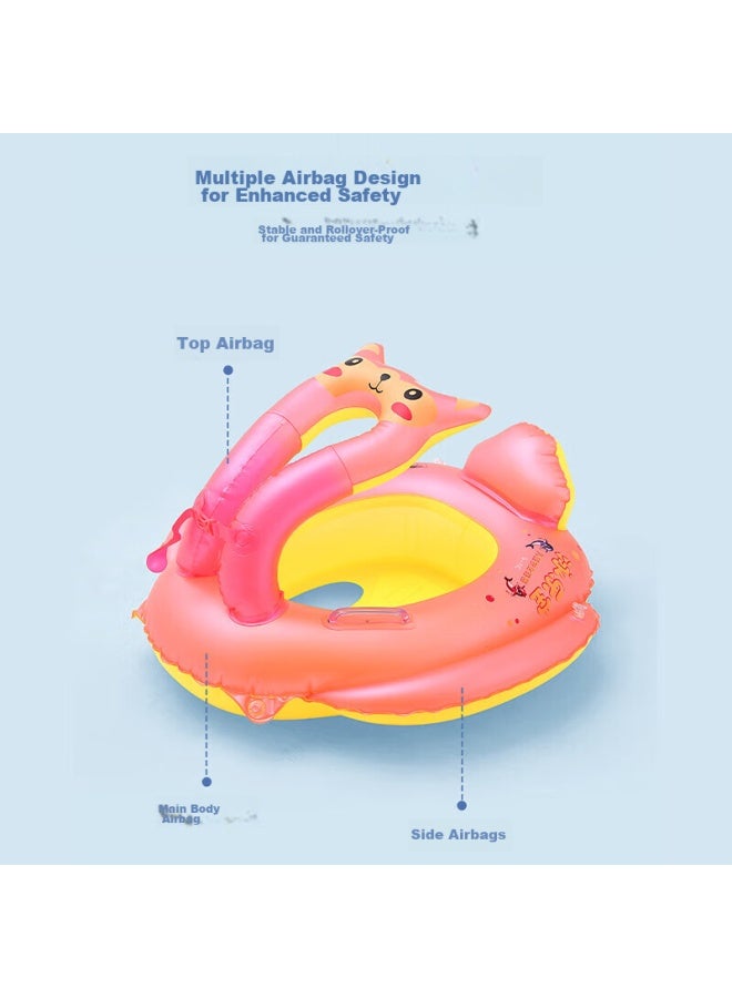 Swimming Fun Yonglebao Children's Safety Seat Belt, Anti-rollover, Anti-fall, Multi-airbag, Thickened, Ring-shaped, Wearable Life Ring, For Ages 3-6, Pink - Image 3