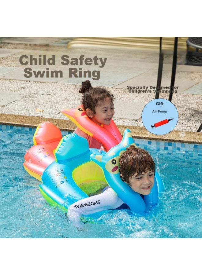 Swimming Fun Yonglebao Children's Safety Seat Belt, Anti-rollover, Anti-fall, Multi-airbag, Thickened, Ring-shaped, Wearable Life Ring, For Ages 3-6, Pink - Image 1
