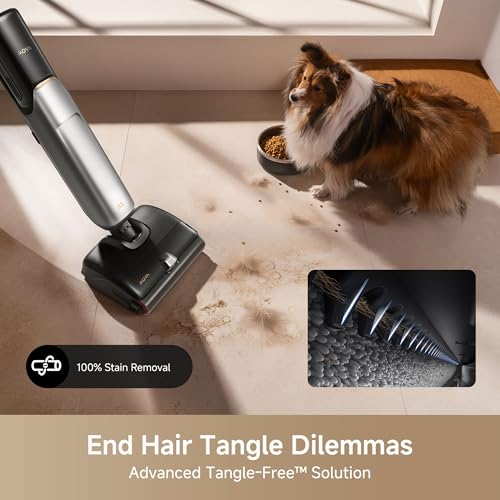 Mova X4 Pro Wet Dry Vacuum Cleaner, 20000Pa Cordless Vacuum Mop with Zero Tangle, Hot Water Mopping for Sticky Messes,194℉ Hot Air Self Drying, 180° Lie Flat, Push-in Charging Station, LED Display - Image 5