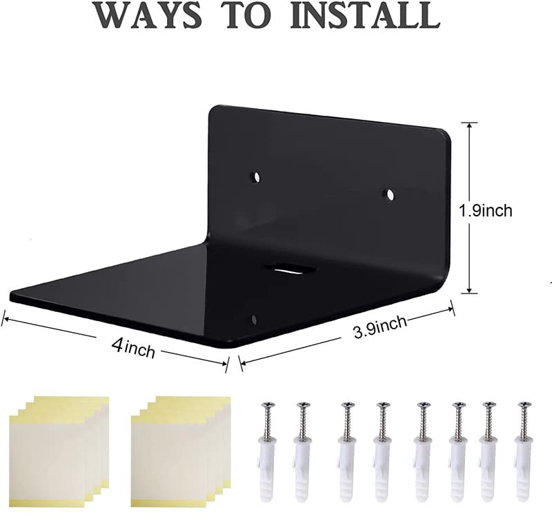 Bolidery 4 Pack Small Acrylic Floating Shelves 4 Acrylic Wall Shelves Display Ledges for Storage Decoration Mini Shelves for Wall with 2 Types of Installation Adhesive or Screw - Image 3