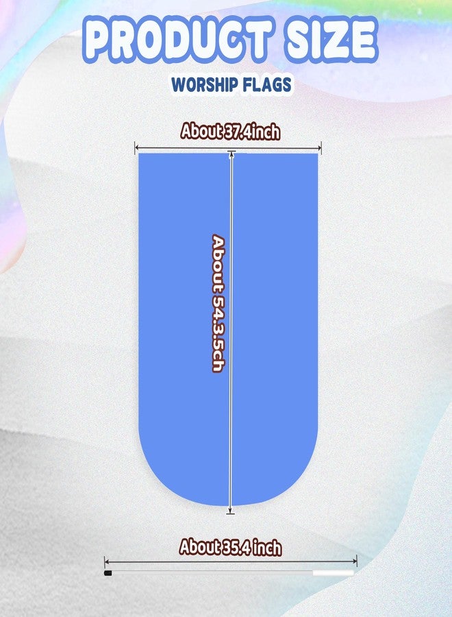 Baisdan 55" Worship Flags for Teenager, Praise Dance Flag for Beginner, Church Flags with Flexible Rods & Carrying Bag, 2 Pack, Transparent Navy Blue - Image 5