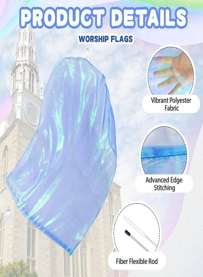 Baisdan 55" Worship Flags for Teenager, Praise Dance Flag for Beginner, Church Flags with Flexible Rods & Carrying Bag, 2 Pack, Transparent Navy Blue - Image 3