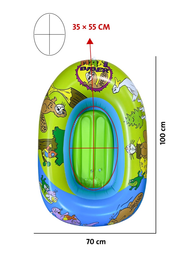 Inflatable and foldable swimming boat, size 100*70 CM, suitable for children aged 1-6 years - Image 3