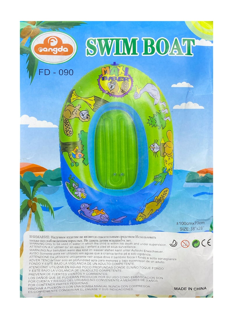 Inflatable and foldable swimming boat, size 100*70 CM, suitable for children aged 1-6 years - Image 5