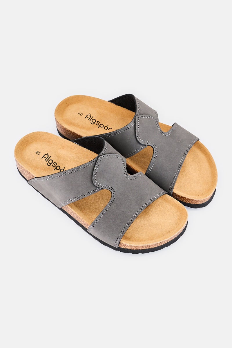 Algspar Men Slip On Cork Sandals, Dark Grey - Image 2
