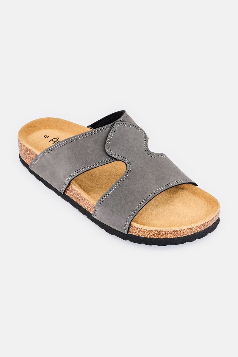 Algspar Men Slip On Cork Sandals, Dark Grey - Image 1