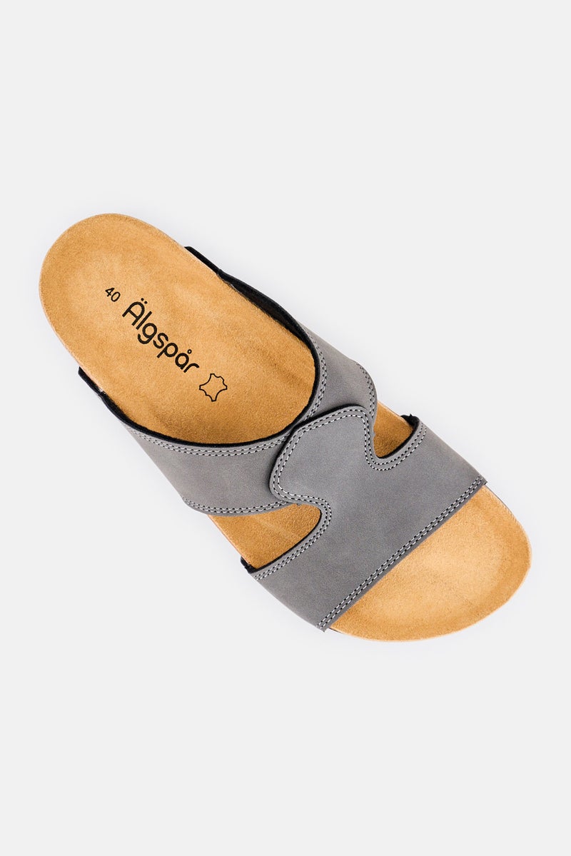 Algspar Men Slip On Cork Sandals, Dark Grey - Image 4