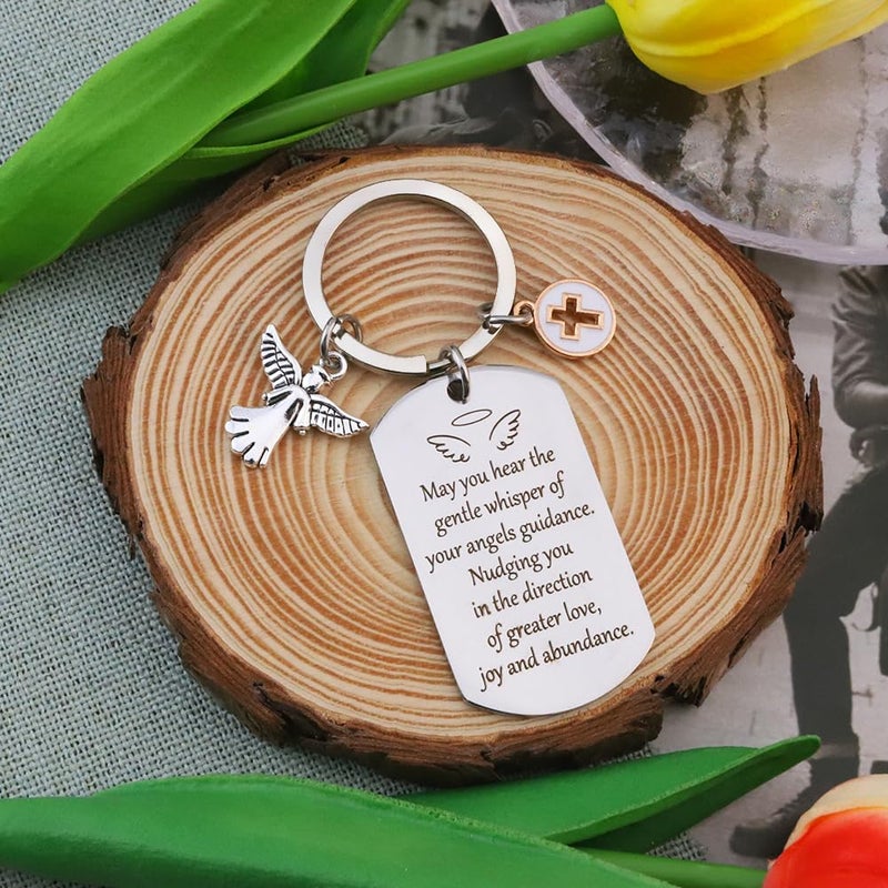 Coopyin Spiritual Gifts for Women, Angel Guidance Keychain Inspirational Encouragement Mindfulness Mindfulness Meditation Gift for Christmas Stocking Stuffers Birthday Graduation New Years Mothers Day - Image 3