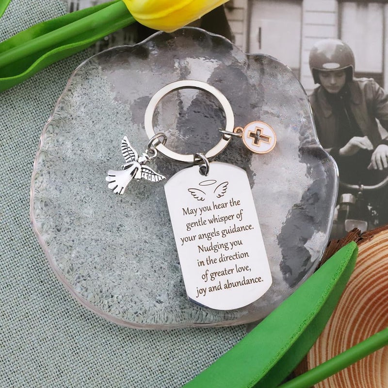 Coopyin Spiritual Gifts for Women, Angel Guidance Keychain Inspirational Encouragement Mindfulness Mindfulness Meditation Gift for Christmas Stocking Stuffers Birthday Graduation New Years Mothers Day - Image 4