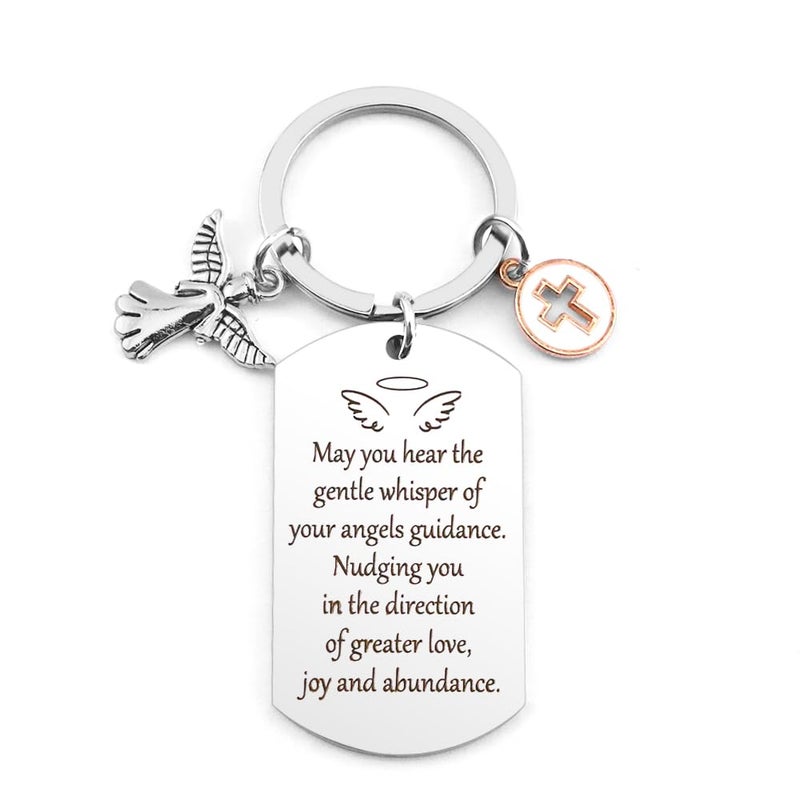 Coopyin Spiritual Gifts for Women, Angel Guidance Keychain Inspirational Encouragement Mindfulness Mindfulness Meditation Gift for Christmas Stocking Stuffers Birthday Graduation New Years Mothers Day - Image 1