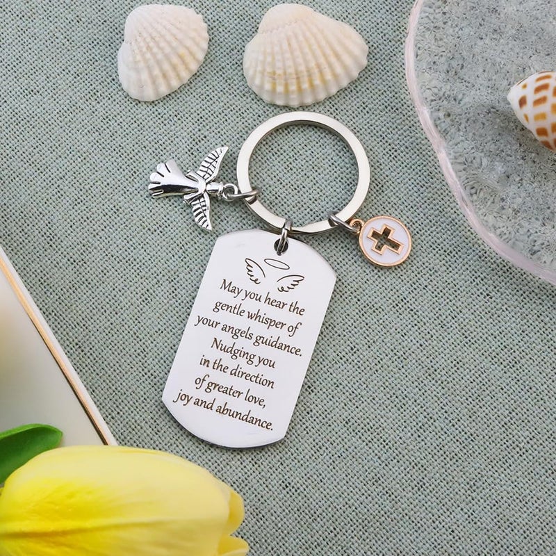 Coopyin Spiritual Gifts for Women, Angel Guidance Keychain Inspirational Encouragement Mindfulness Mindfulness Meditation Gift for Christmas Stocking Stuffers Birthday Graduation New Years Mothers Day - Image 2