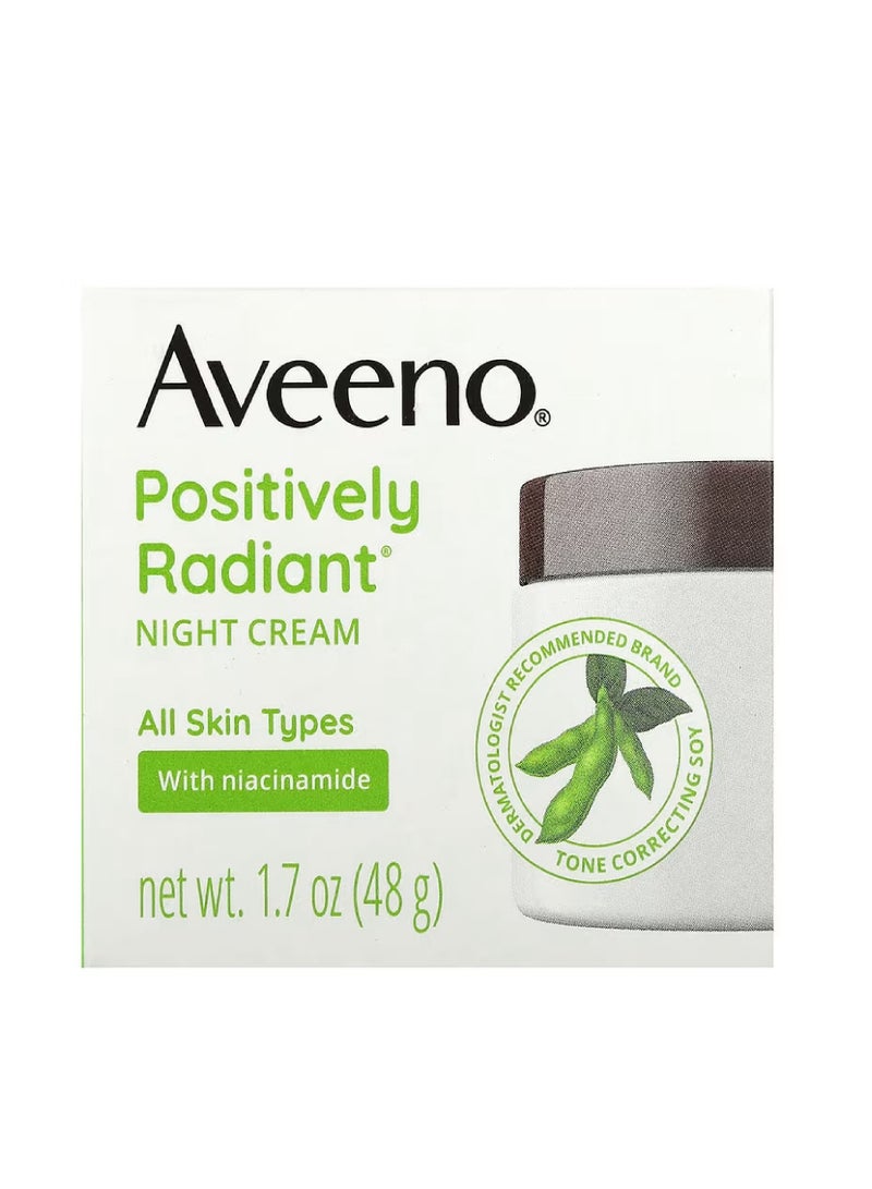 Aveeno أفينو، كريم ليلي متألق إيجابي، 1.7 أونصة (48 جم)