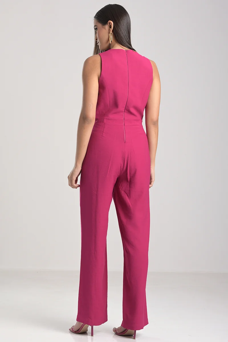 Fuchsia Jumpsuit with Removable Overlay
