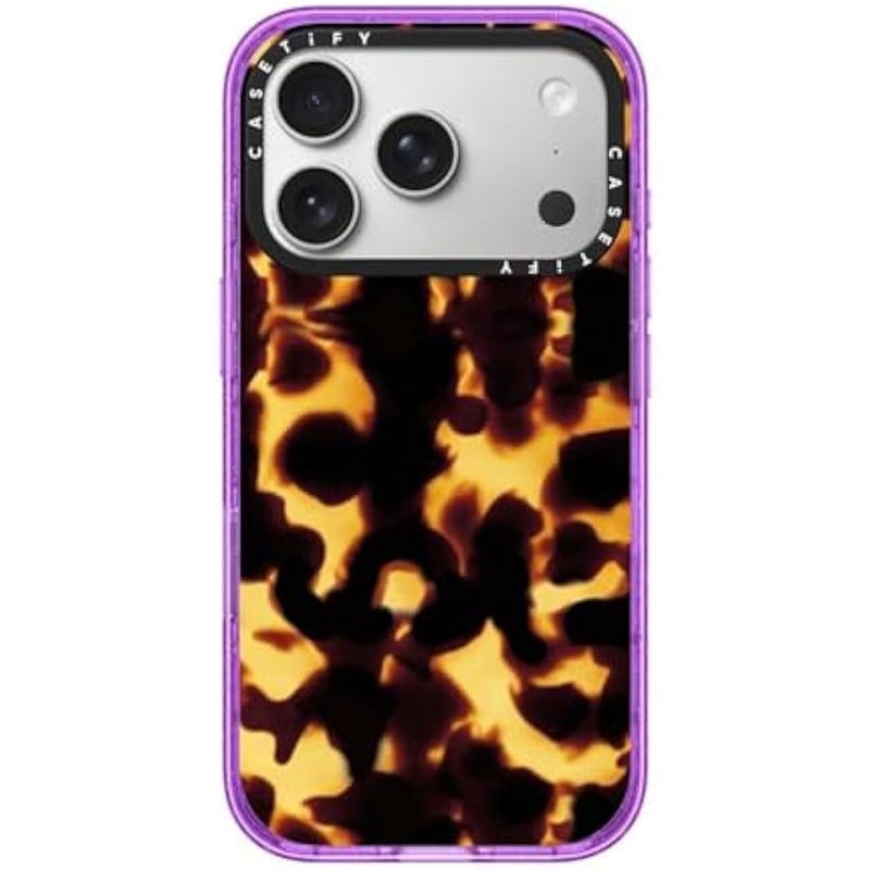 Casetify Impact iPhone 17 Pro Case 【Slim/Compatible with Magsafe / 8.2 ft. 4X Military Grade Drop Protection】 - Tortoiseshell - Glitter Purple - Image 1
