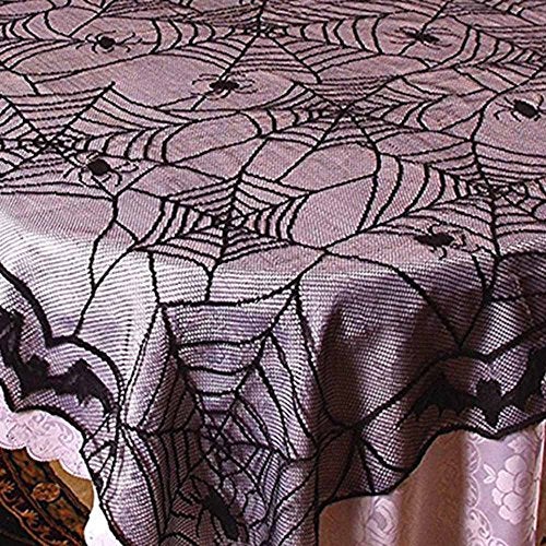 Bodosac Awtlife Halloween Lace Tablecloth Bat Spider Web For Halloween Party Decor 48"x96" - Image 3