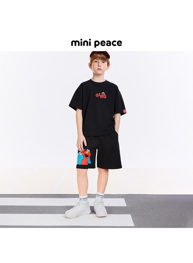 Minipeace Children's Clothing Summer New Boys' Short-sleeve T-shirt Facnf2249 Black 110cm - Image 3