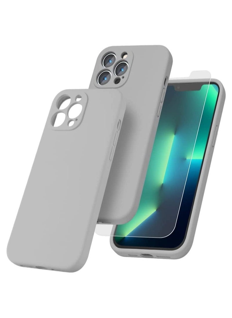 ELTRAZONE Silicone Magnetic Case for iPhone 12 Pro Max with 2 Pack Tempered Glass Screen Protector Magsafe Case - Image 1