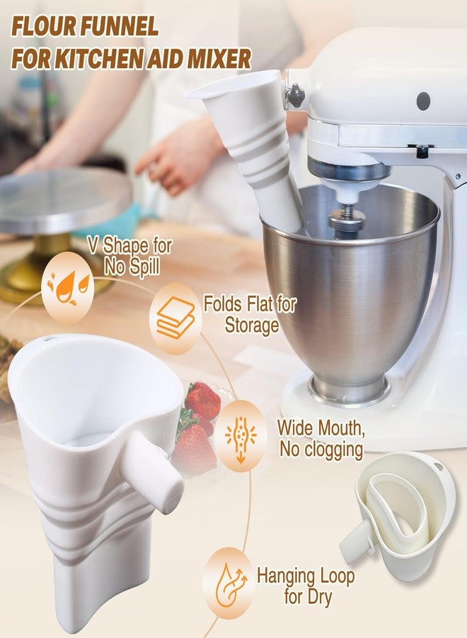 Primst Flour Funnel for Kitchen Aid Mixer, Foldable Flour Funnel- Stand Mixer Attachment, Kitchen Aid Mixer Accessories for 4.5-7 Qt Tilt-Head Stand Mixer, Dishwasher Safety (White) - Image 5