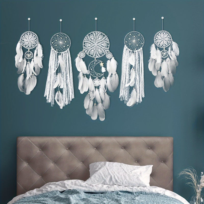 Black Handmade Bohemian Wall Hanging Set of 5 for Bedroom Wedding Home Decor - Image 1