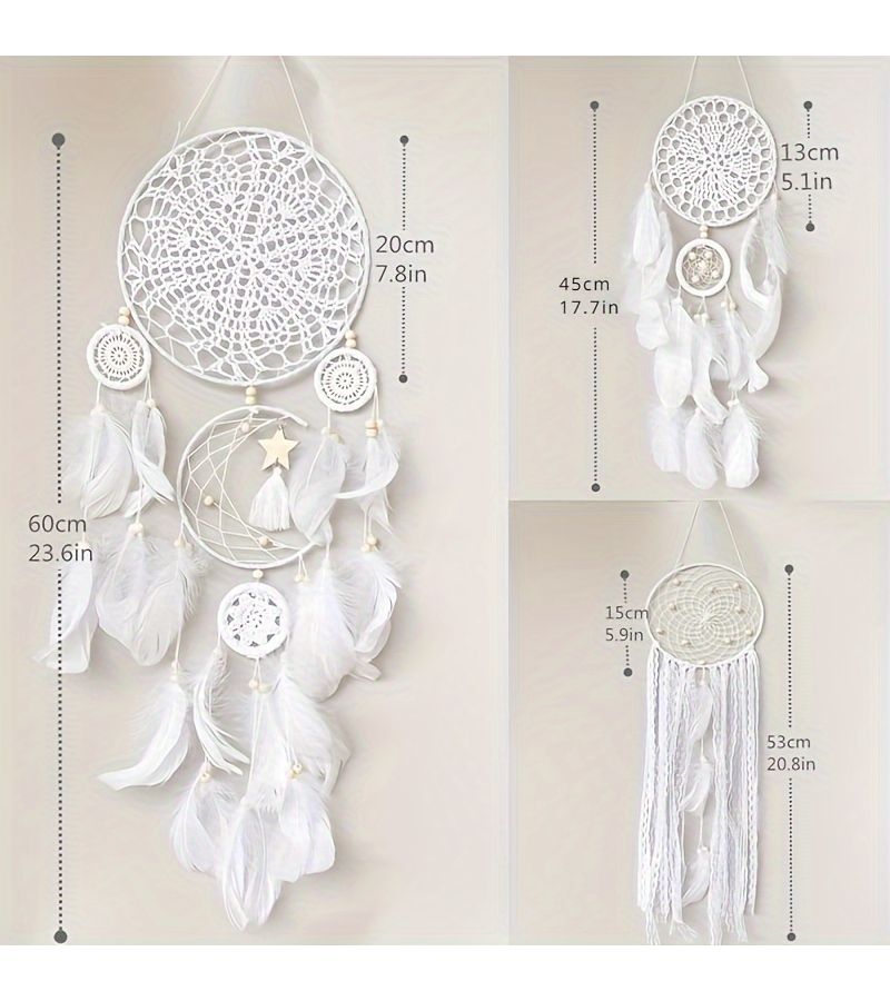 Black Handmade Bohemian Wall Hanging Set of 5 for Bedroom Wedding Home Decor - Image 3