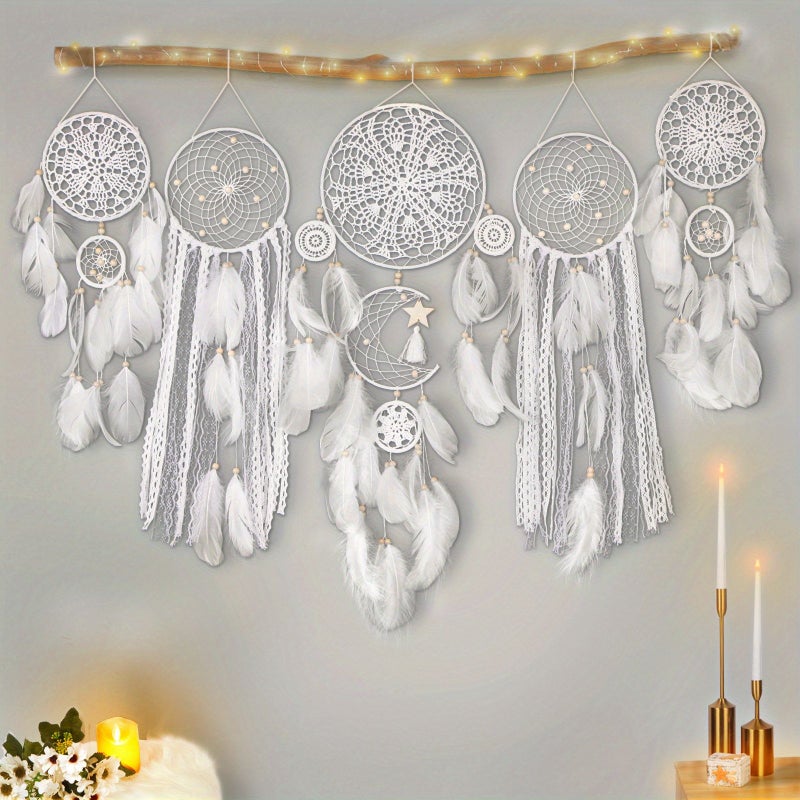 Black Handmade Bohemian Wall Hanging Set of 5 for Bedroom Wedding Home Decor - Image 4