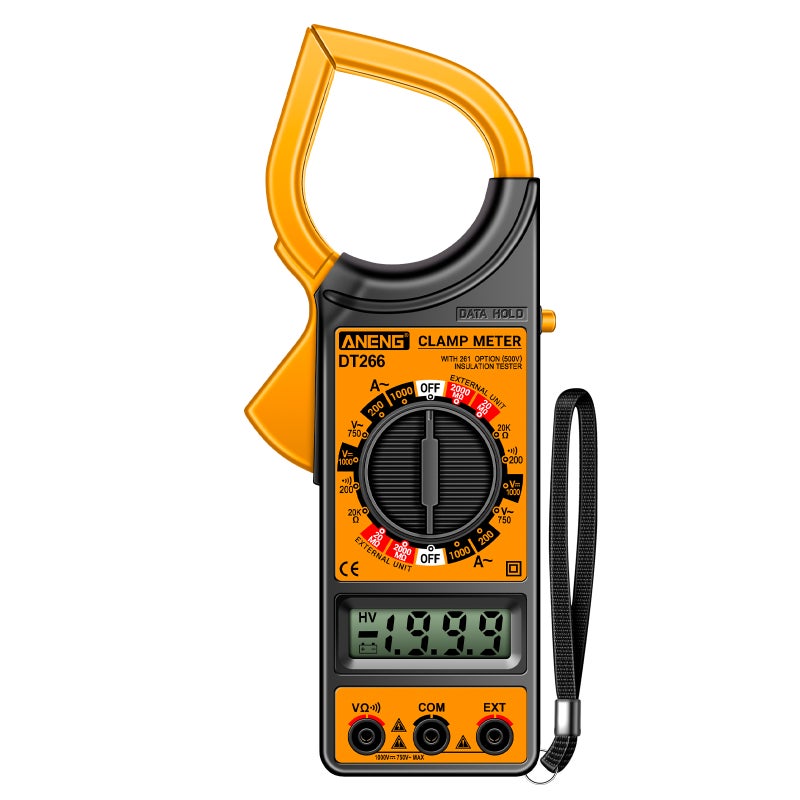 ANENG DT266 LCD 1999 Count Digital True RMS Professional Clamp Meter AC/DC Current Voltage Tester Multimeter Pliers Ammeter with LCD Display - Image 1