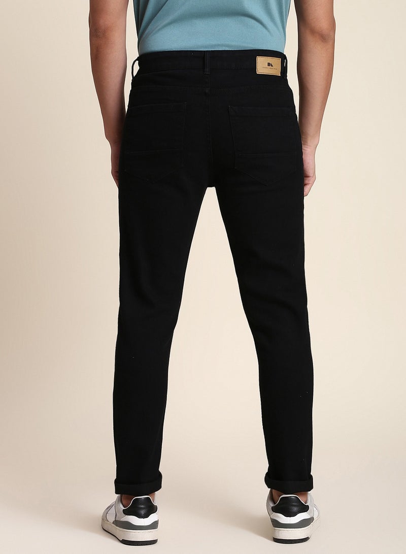 Dennis Lingo Slim Fit Black Men's Jeans with Button & Zip Closure  - Image 3