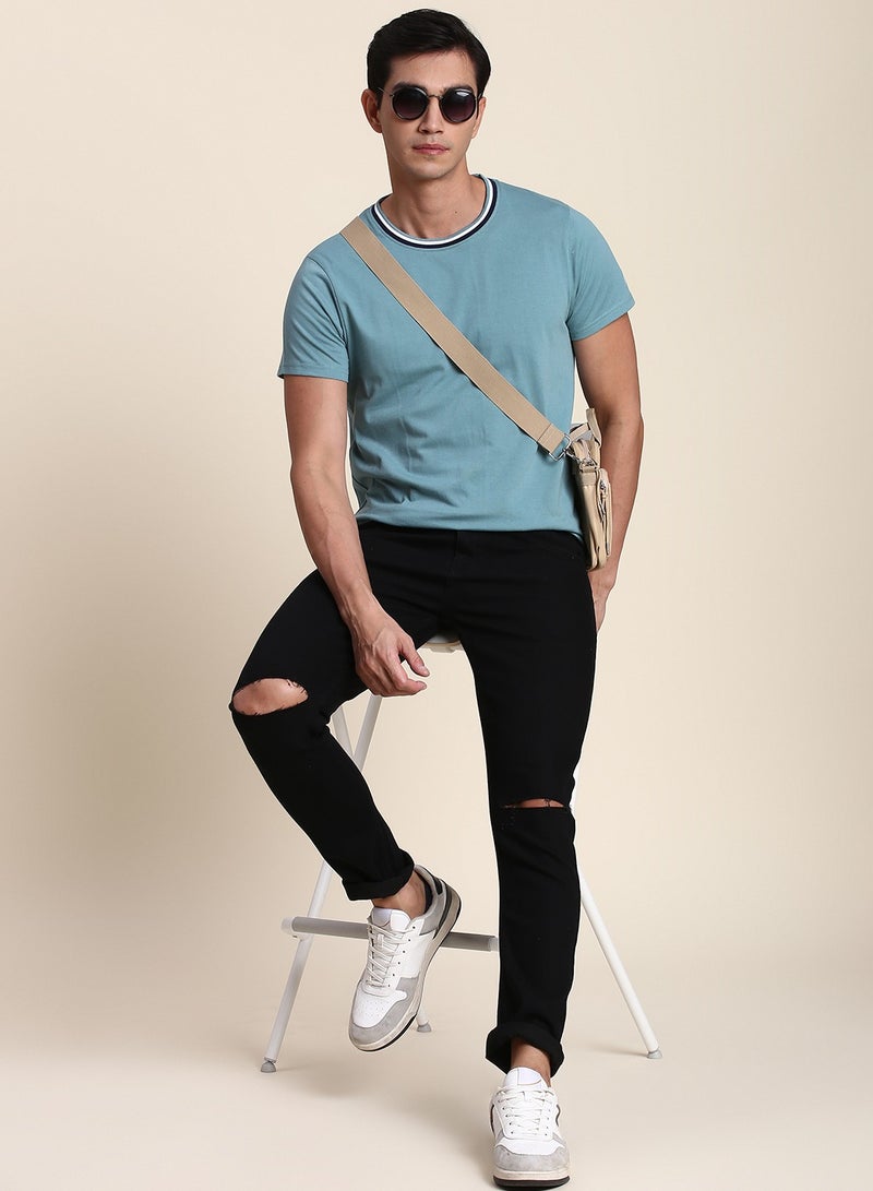 Dennis Lingo Slim Fit Black Men's Jeans with Button & Zip Closure  - Image 5