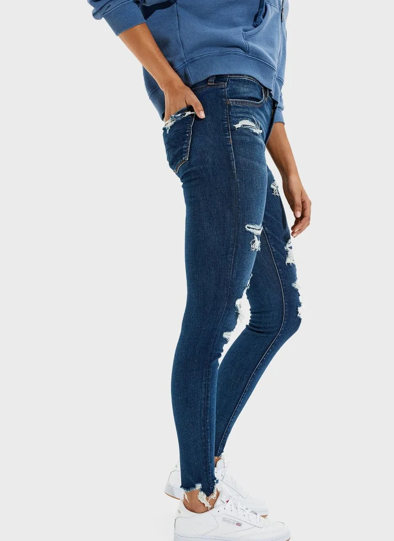 American Eagle Distressed High Waist Jeggings