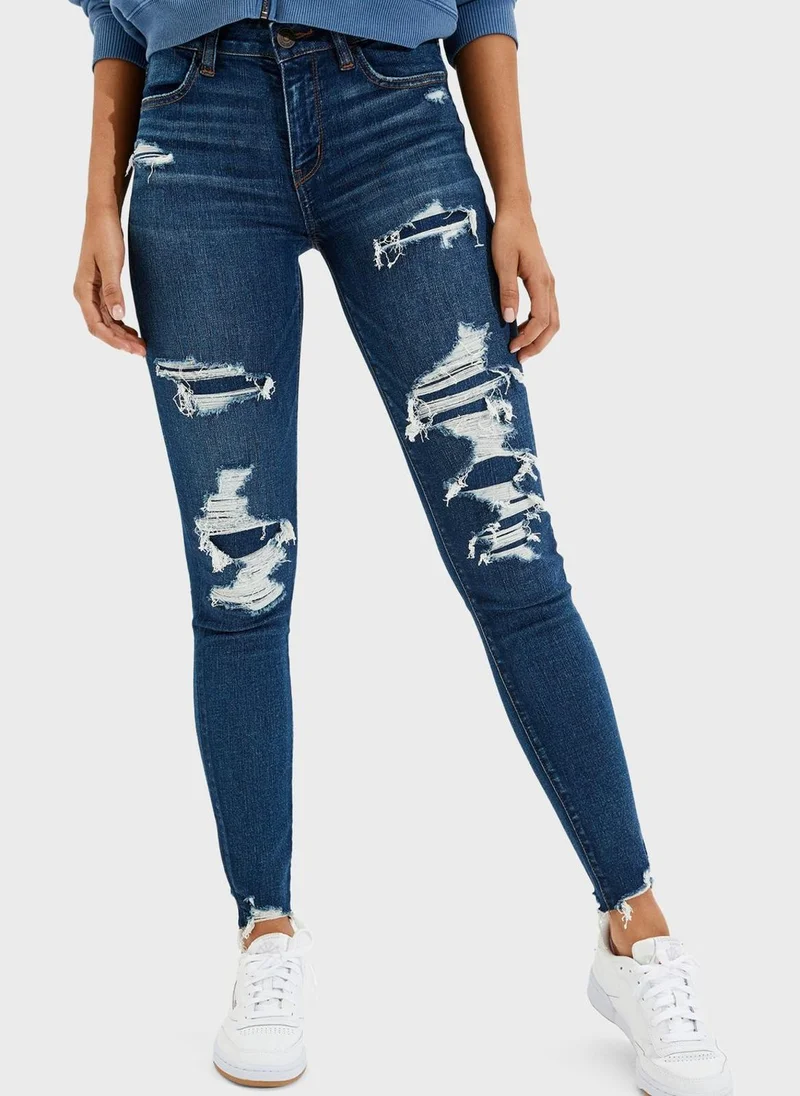 American Eagle Distressed High Waist Jeggings