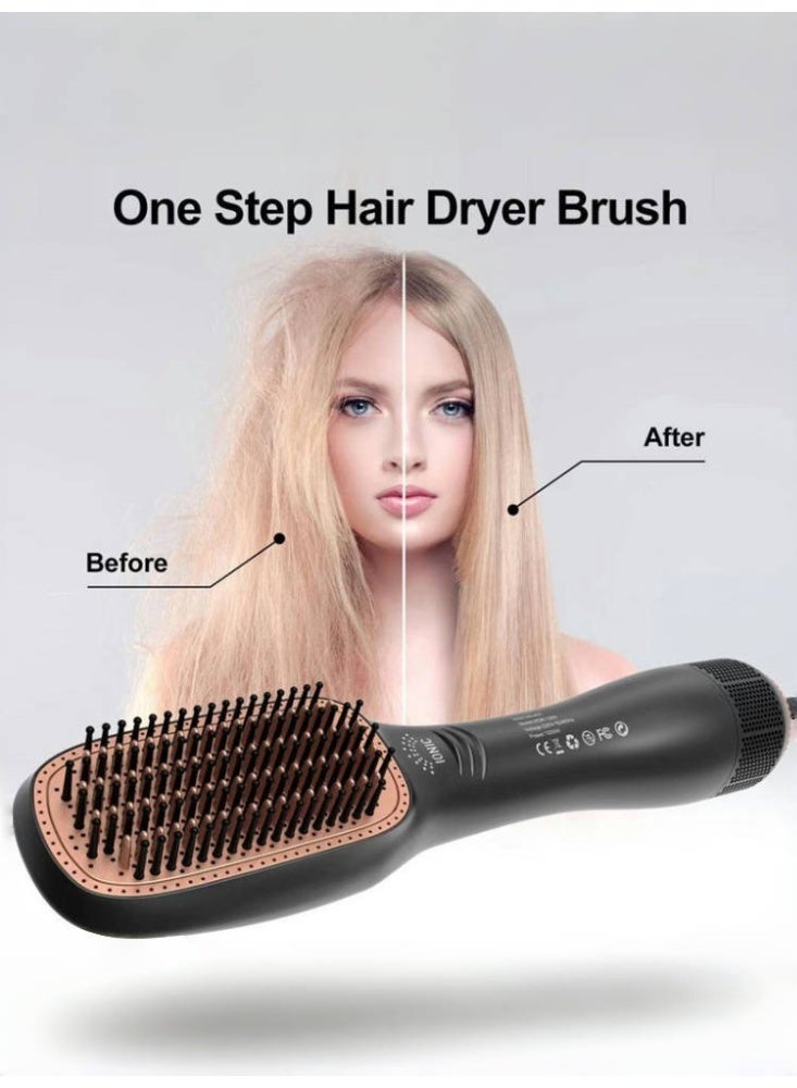 3 in 1 Professional Hair Dryer Brush - 1200 Watt Ceramic Dryer & Styler | Fast Drying & Styling Tool （Black/Beige） - Image 3