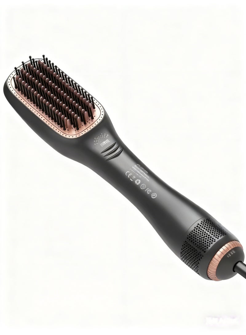 3 in 1 Professional Hair Dryer Brush - 1200 Watt Ceramic Dryer & Styler | Fast Drying & Styling Tool （Black/Beige） - Image 1