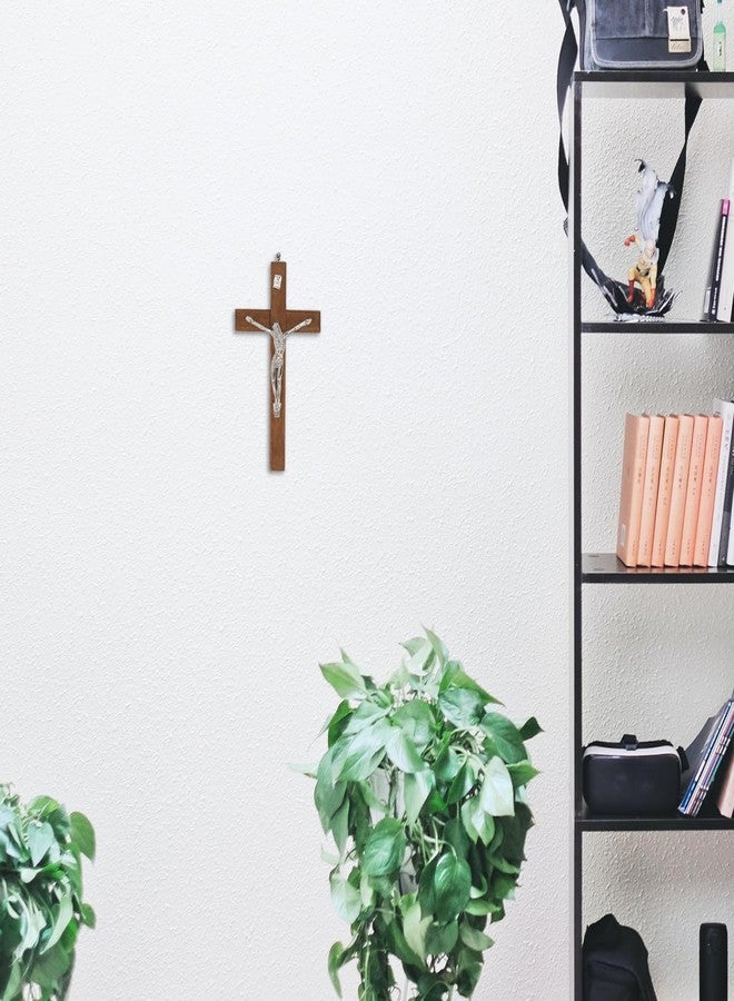 بيستويارد مجموعة من 3 قطع فنية جدارية خشبية من بيستويارد - ميدالية صليب صغير مقدس مقاس 5 بوصات - قلادة صليب جدارية كاثوليكية - هدية دينية وديكور منزلي - Image 5