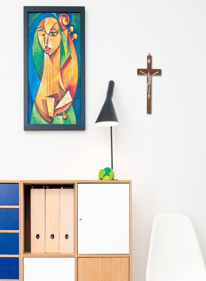 بيستويارد مجموعة من 3 قطع فنية جدارية خشبية من بيستويارد - ميدالية صليب صغير مقدس مقاس 5 بوصات - قلادة صليب جدارية كاثوليكية - هدية دينية وديكور منزلي - Image 3