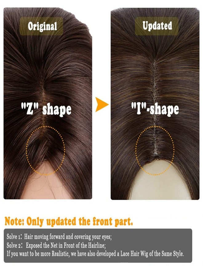 برافراجيا وصلات شعر نسائية من برافراجيا، طولها 14 بوصة، شعر مستعار بني قصير مستقيم، يصل إلى الكتفين، مع غرة، للاستخدام اليومي (بني) - Image 2