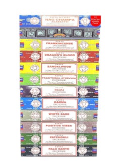 Satya Satya Nag Champa Incense Sticks Variety- Pack (12 Incents, 140+ Sticks) 