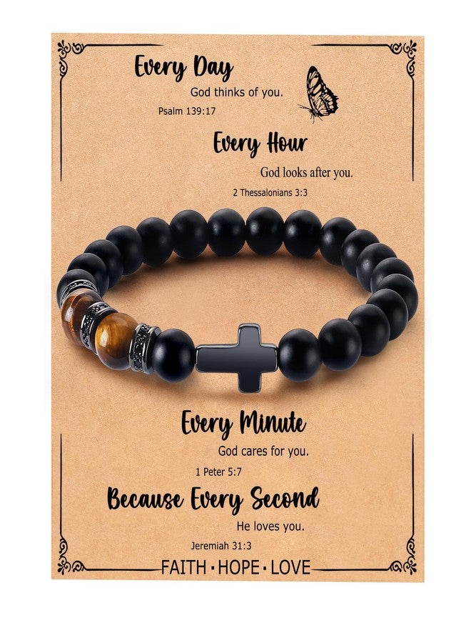 BABORI Christian Religious Inspritional Gifts Cross Bracelet for Men Jewelry Every Day God Thinks of You - Image 1