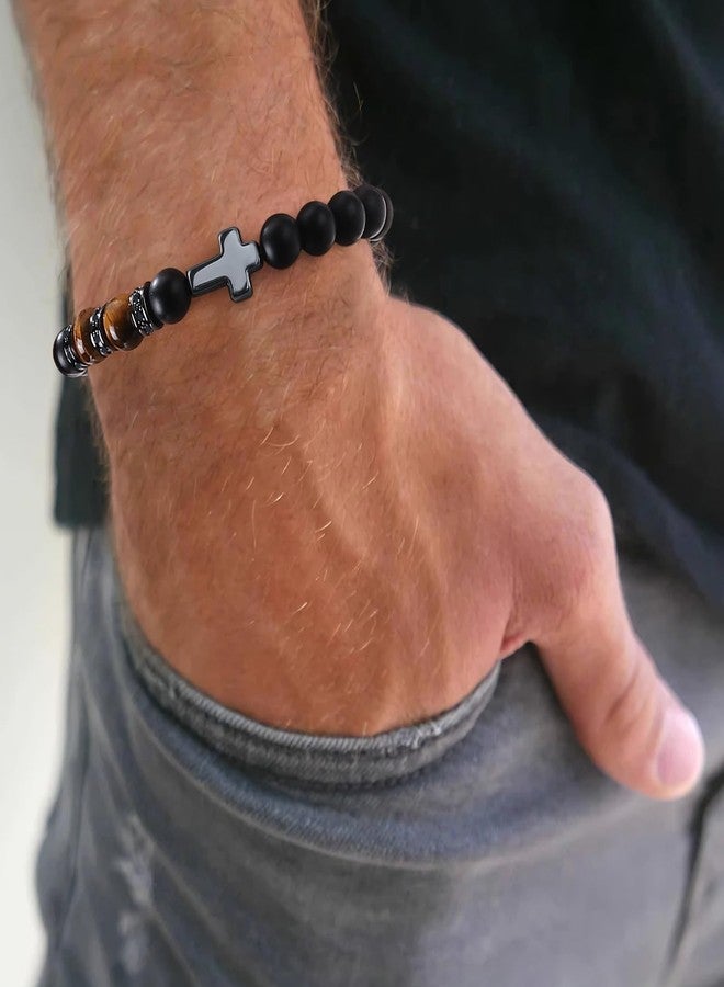BABORI Christian Religious Inspritional Gifts Cross Bracelet for Men Jewelry Every Day God Thinks of You - Image 2