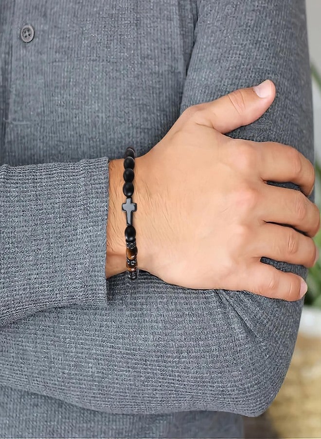 BABORI Christian Religious Inspritional Gifts Cross Bracelet for Men Jewelry Every Day God Thinks of You - Image 3