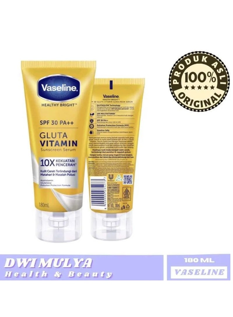 فازلين لوشن الجسم الصحي المشرق لليدين بمعامل حماية من الشمس SPF 30، 180 مل - Image 2