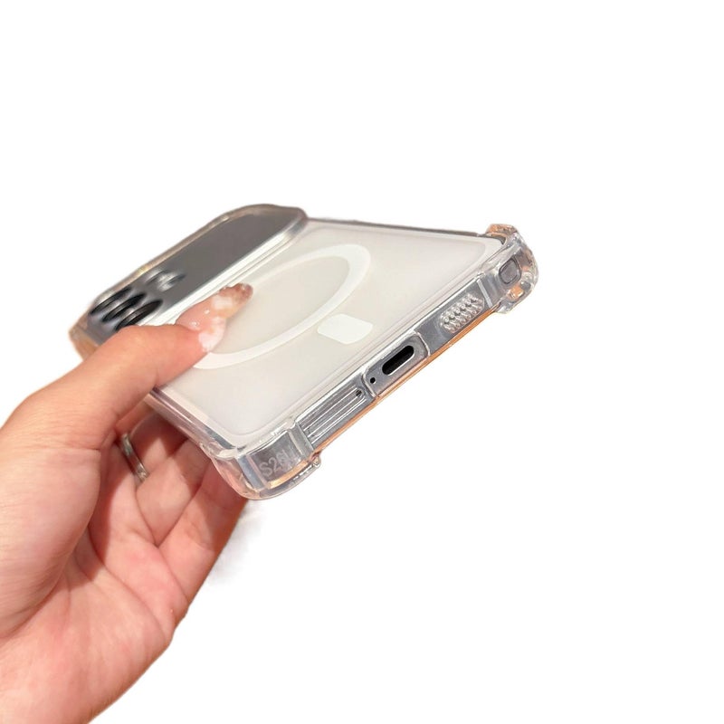 غطاء MagSafe بسيليكون لـ Samsung S26 Ultra / Samsung S26 مع مغناطيس قوي وحماية من السقوط مع مقاوم للصدمات مع ملمس غير لامع مع ملمس ناعم باللون بنفسجي مغناطيسي من السيليكون - Image 4