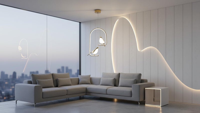 swanart Modern Dual Bird LED Pendant Light – Elegant Gold Finish Hanging Chandelier for Living Room, Dining, Bedroom & Home Decor Lighting | Unique Artistic Ceiling Lamp Fixture - Image 4