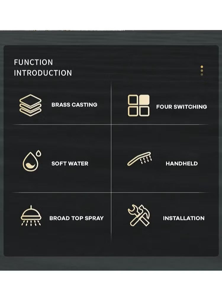 XiuWoo Shower System Set, 4-Function Piano Key Wall-Mounted Shower Set, with Shower Head, 3-Level Hand Shower, Bath Mixers and Bidet Sprayers - Image 3