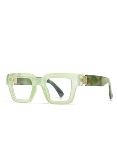 Trendy Street Style Anti-Blue Light Computer Glasses 9201 C4 green frame white film