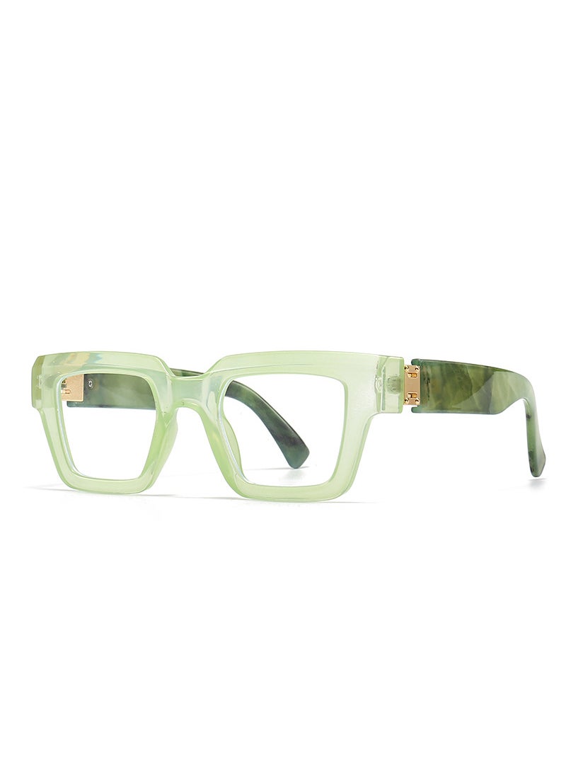 Generic - Trendy Street Style Anti-Blue Light Computer Glasses 9201 C4 green frame white film - Image 1