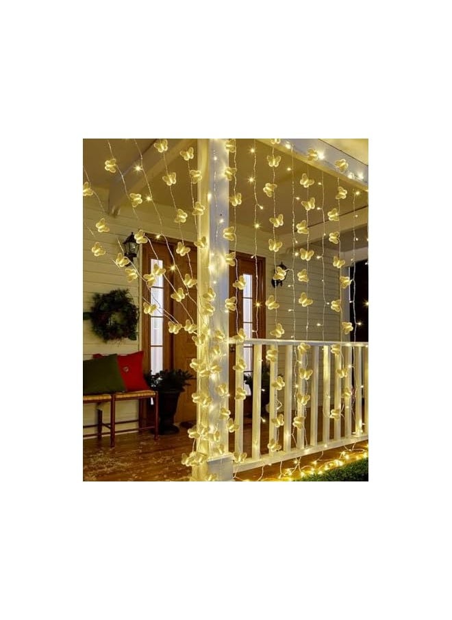The Bros LED String Lights, 3M 20LED Battery Operated String Romantic Flower Rose Fairy Light, Indoor Outdoor Decorations Large Rose Flower Diameter (1, Butterfly Fairy String Lights)  - Image 4