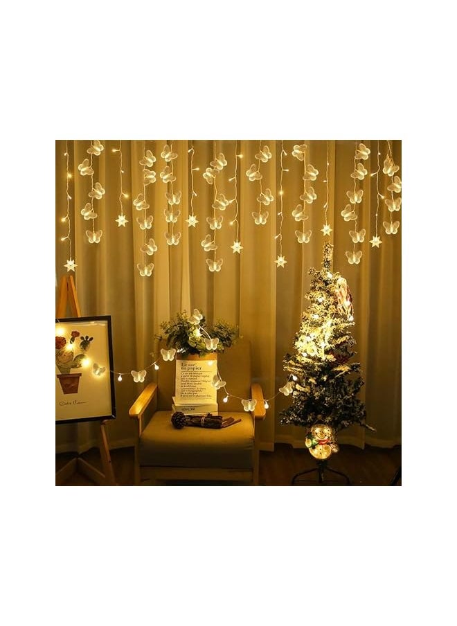 The Bros LED String Lights, 3M 20LED Battery Operated String Romantic Flower Rose Fairy Light, Indoor Outdoor Decorations Large Rose Flower Diameter (1, Butterfly Fairy String Lights)  - Image 2